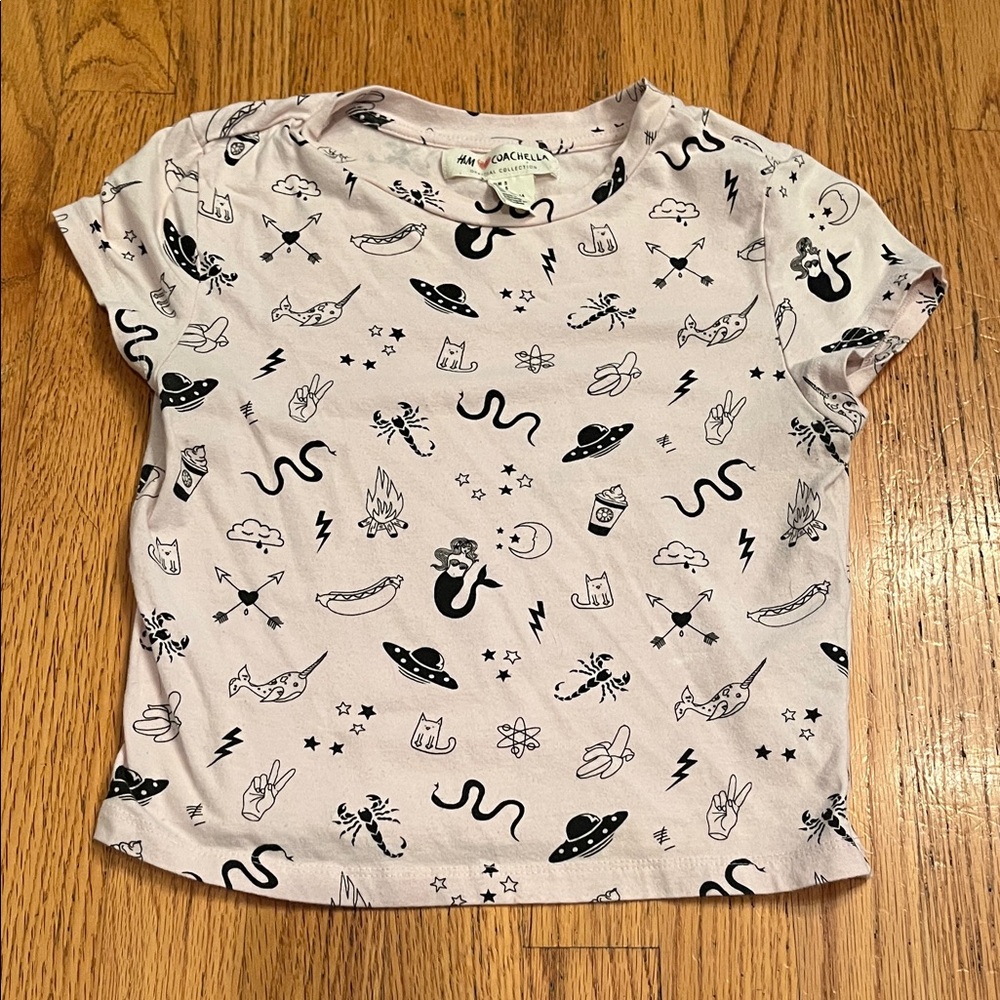 H&M Coachella Crop top baby pink size S
